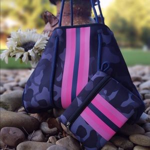 Blue Camo Contrast Tote